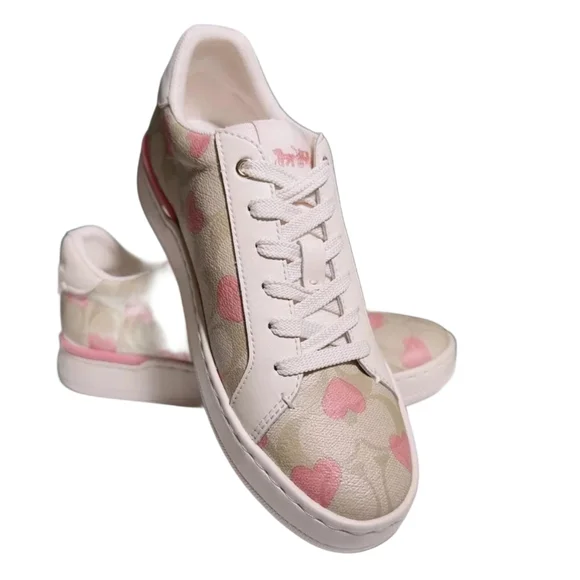 COACH SIGNATURE CANVAS HEARTS COLLECTION LOWTOP SNEAKERS SIZE 11 - Picture 2 of 10